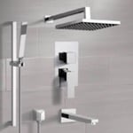 Remer TSR46 Chrome Tub and Shower System with Rain Shower Head and Hand Shower